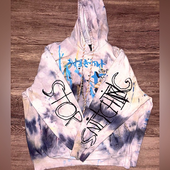 Hoody japanese ๐ stop snitching anime oversized xl (xxl) hoodie NWOT TIE dye - Picture 9 of 17